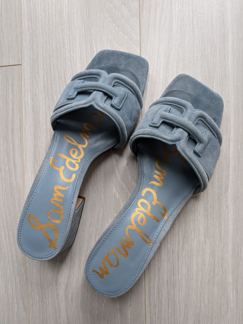 Sam Edelman Waylon Blue Suede Slide Sandals